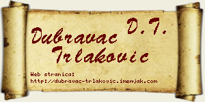 Dubravac Trlaković vizit kartica